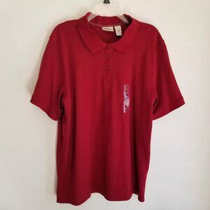 Baxter and Wells Polo Shirt Womens 2X Dark Red Plus Size Golf Top New